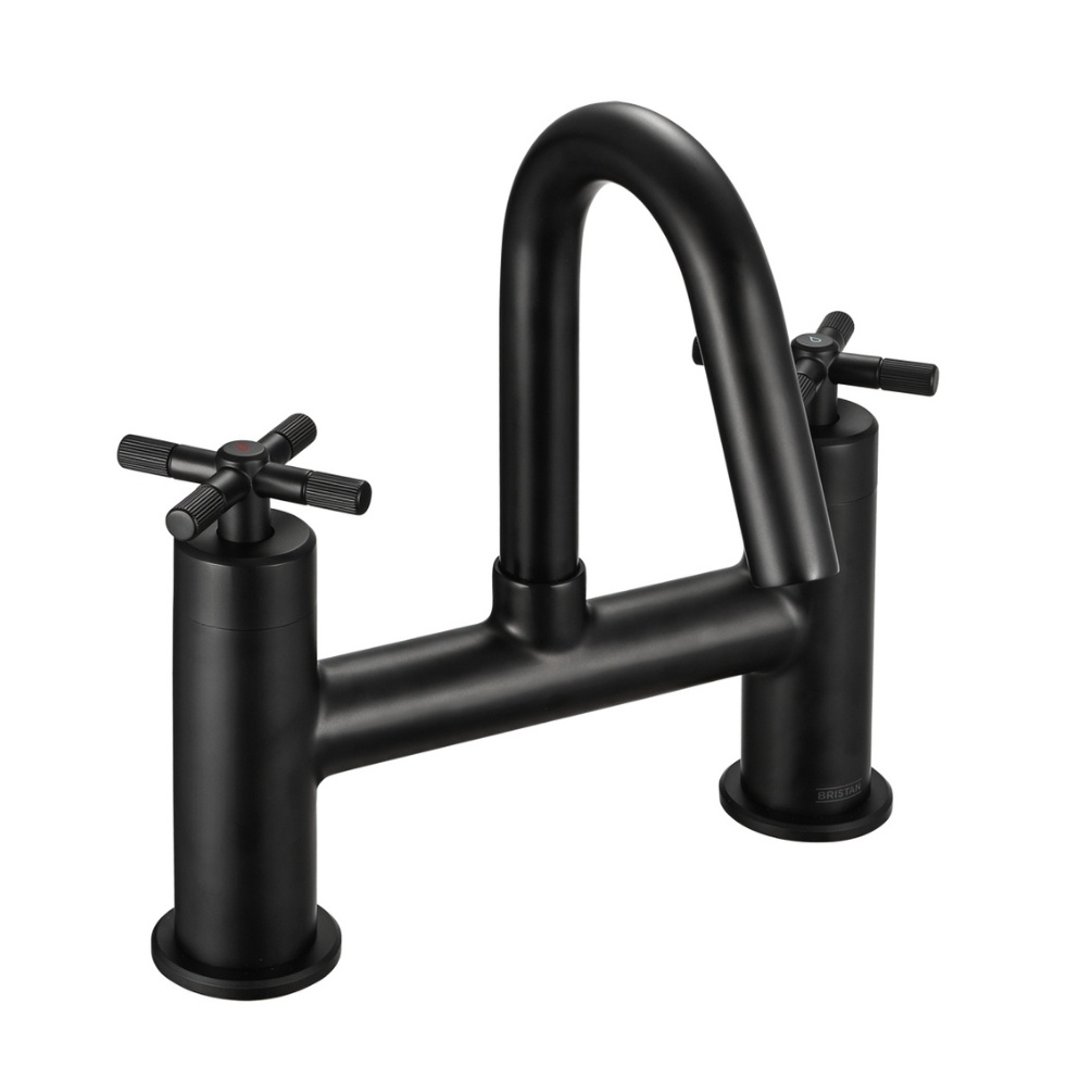 Cut out image of the Bristan Cruzar Black Deck Mounted Bath Filler